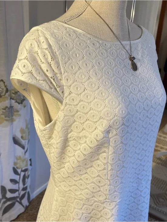 Anne Klein White Eyelet Midi Dress - Picture 4 of 9